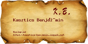 Kasztics Benjámin névjegykártya